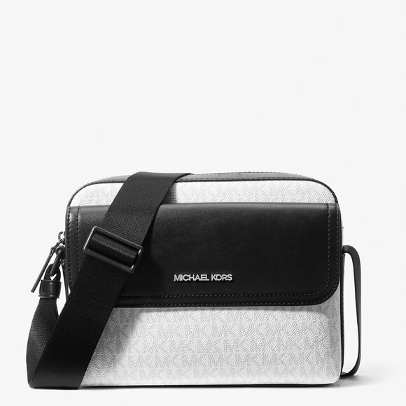 Michael Kors Cooper Medium Signature Logo Camera Bag -BRIGHT WHT-37F4LCOM1